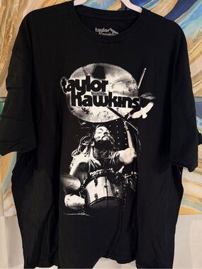 Taylor Hawkins Tribute Foo Fighters LA London 2022 Tour Black T-shirt Mens Med